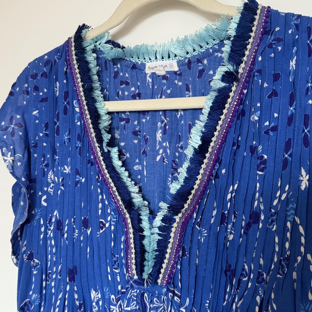 Poupette st barths dress cover up XS blue - Picture 2 of 4